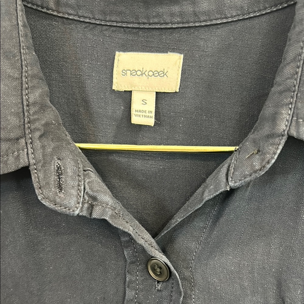 Sneakpeek Navy Button-Up Dress - Picture 2 of 6